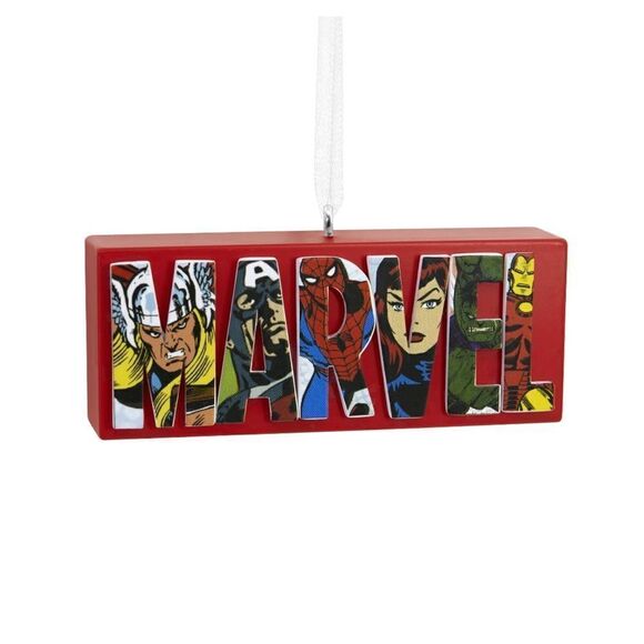 Hallmark Marvel Comics Heroes and Villains Logo Ornament NWT - Picture 2 of 8